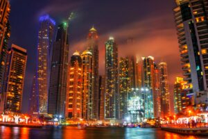 City Skyline during Night Time